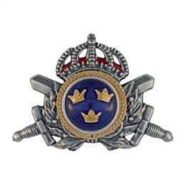 Mössmärke m/60 skärmmössa officer silver med halmkrans