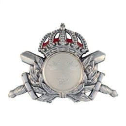 Mössmärke m/60 skärmmössa specialistofficer silver
