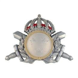 Mössmärke m/60 skärmmössa specialistofficer halmkrans silver
