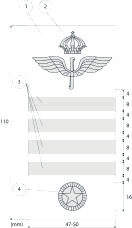 Axelklaffshylsa m/02 brodyr och galon flottiljförvaltare flygvapnet